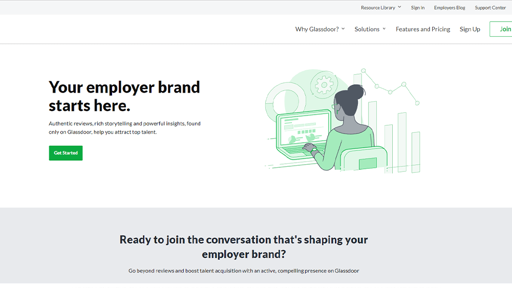 Glassdoor homepage