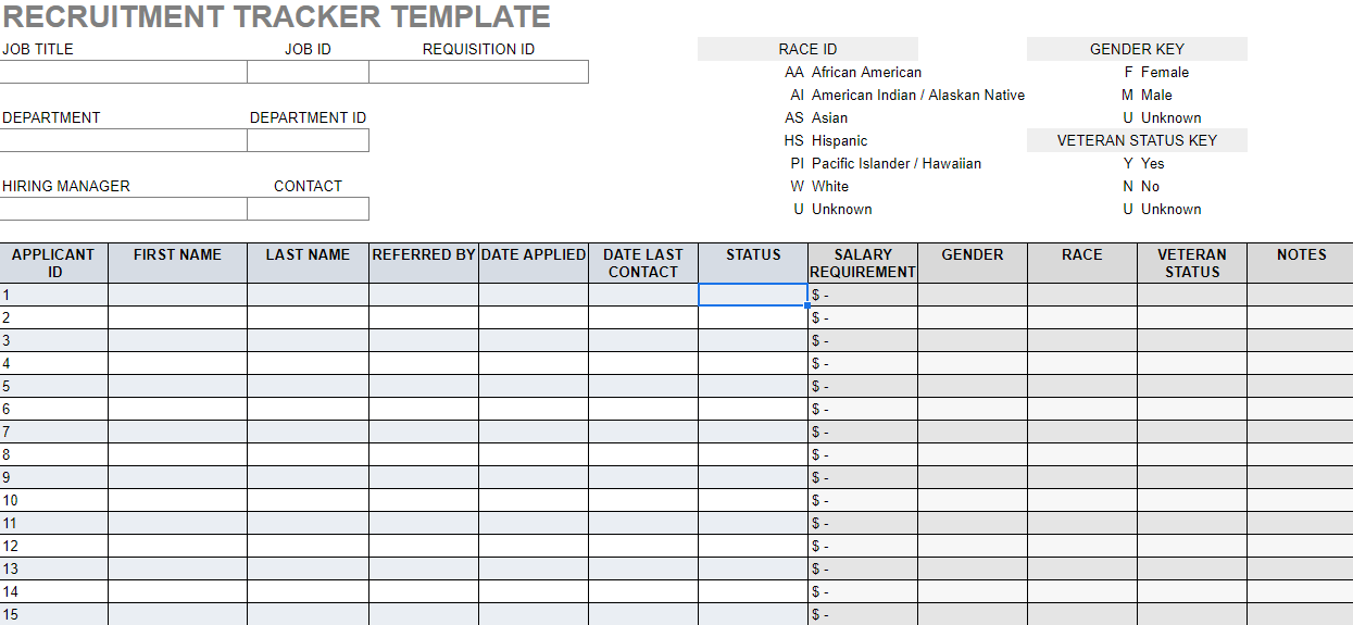 Recruitment Data Tracking Template | JobFairX